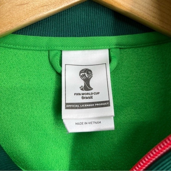 Adidas Jacket Mens Large Green 2014 Brazil Viva Mexico World Cup Zip Track Sport - Picture 8 of 16